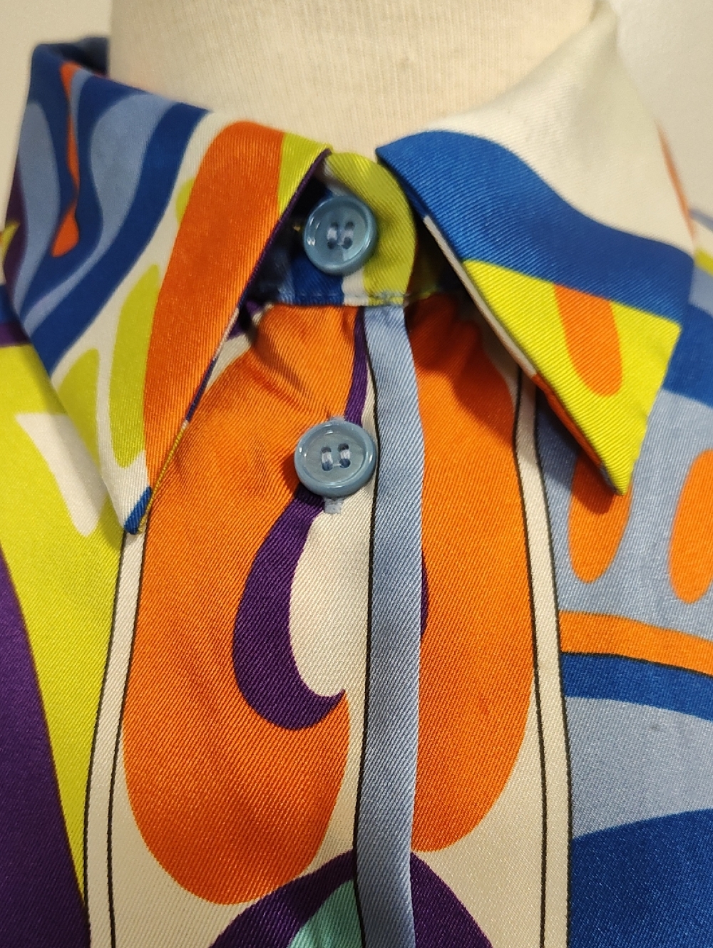 Zara Multicolor Pucci Style Geometric Print Blouse Size M - Picture 3 of 9